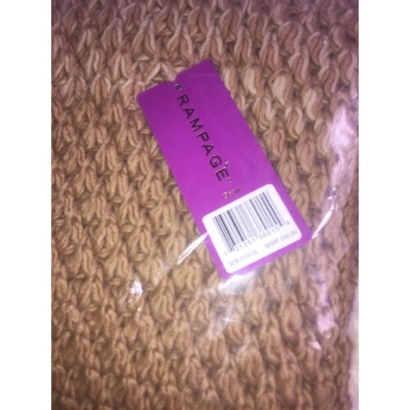 Rampage Womens Colorblock Fringe Scarf Camel/Ivory Retail $36.00 - Picture 3 of 5